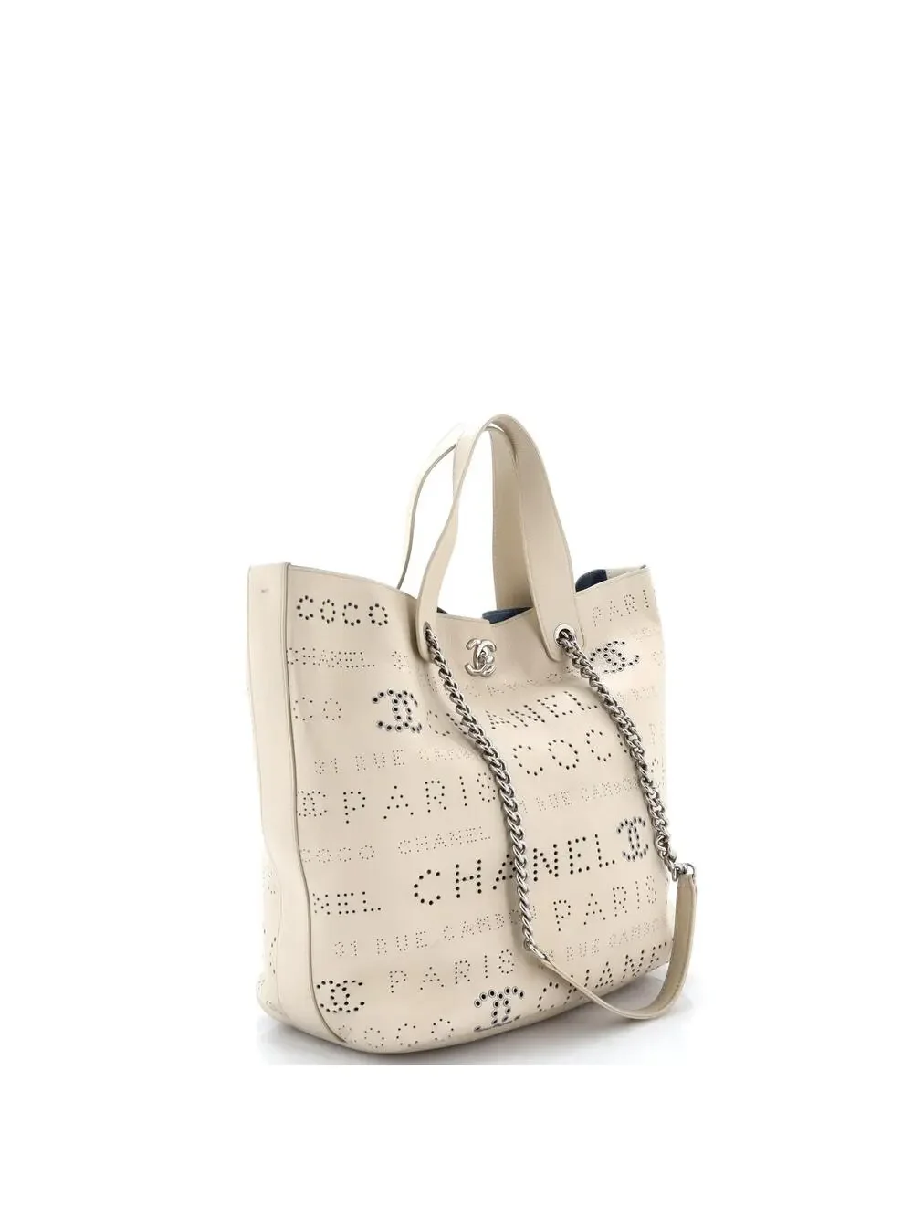 Chanel Logo Eyelets Shopping Tote #278992C27B